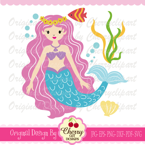 BYSVG29 Mermaid_pink hair