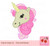 Unicorn Machine Embroidery Applique Design AN0038 - approximate 5x7 6x10 inch