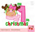 My 1st Christmas Girl Reindeer Machine Embroidery Applique Design CH0139 -for 5x7,6x10 and 7x12 hoop