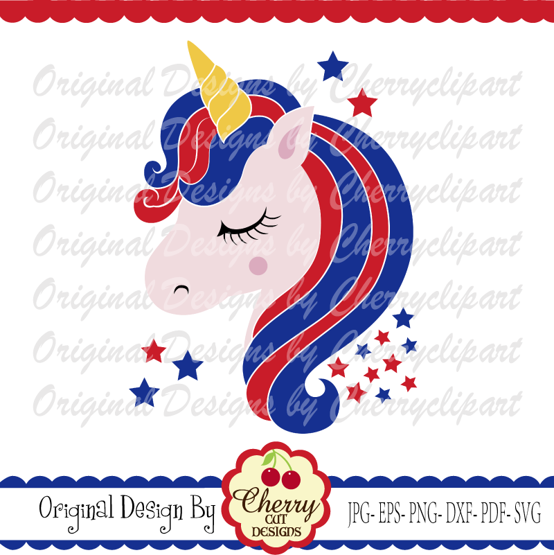 Download 4th Of July Unicorn Svg Dxf