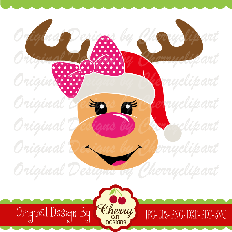 Download Christmas Reindeer Girl Svg Reindeer Face Silhouette Cricut Cut Files Reindeer Clip Art T Shirt Iron On Transfer Chsvg127