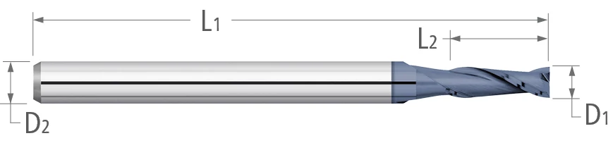 Atlas Solid Carbide 2 Flute End Mill Micro