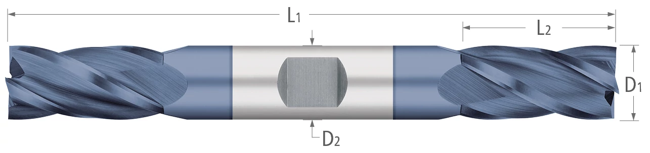 Atlas Solid Carbide 4 Flute End Mill Double End