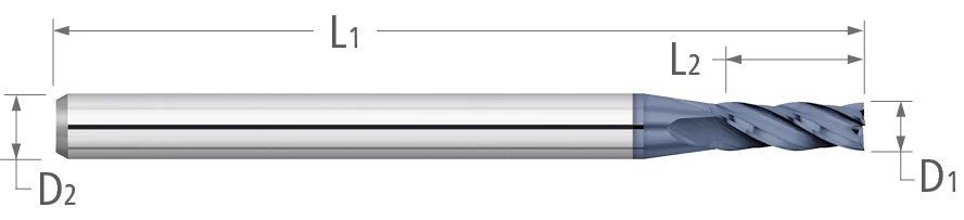 Atlas Solid Carbide 4 Flute End Mill Micro