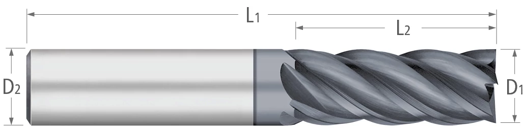 Atlas Solid Carbide 5 Flute End Mill Variable Index