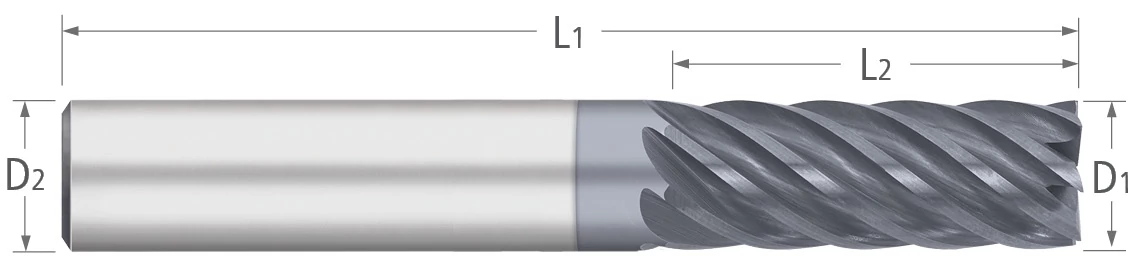 Atlas Solid Carbide 7 Flute End Mill Variable Index