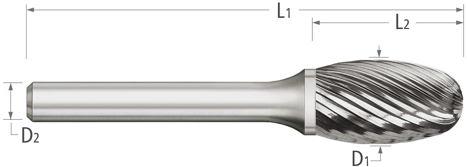 Atlas Carbide Bur - Type SE - Egg Shape - Single Cut