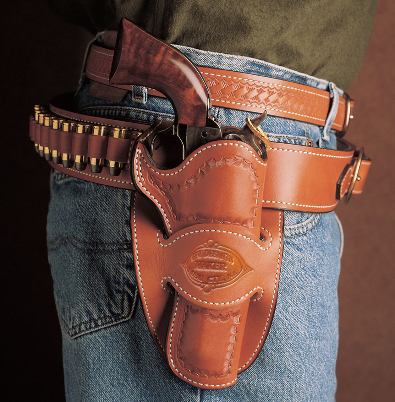 Old western shop holsters