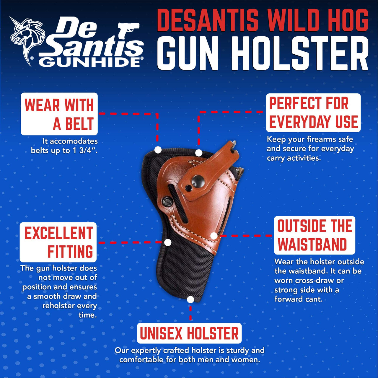 The Wild Hog Hyrbrid | Leather OWB Revolver Hunting Holster