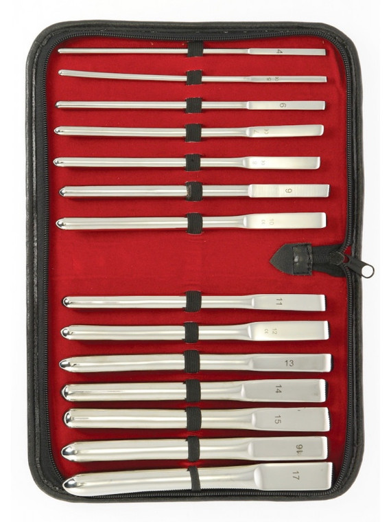 Set van dilators in verschillende groottes.