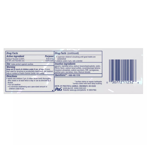 Dentifricio Crest 3D White Brilliance Vibrant Peppermint 130g