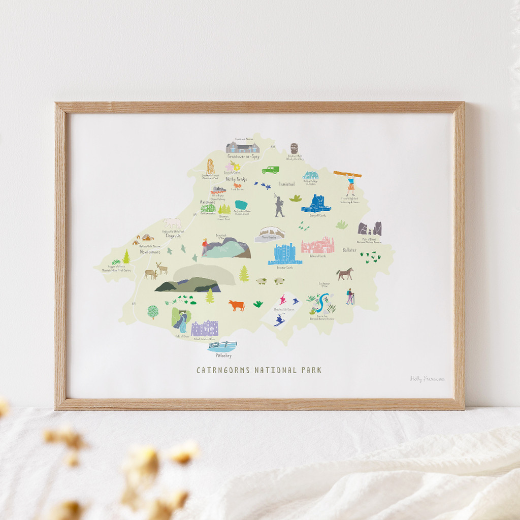Map of the Cairngorms National Park Art Print