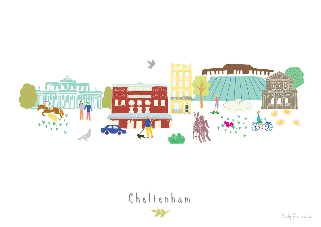 Cheltenham Skyline Cityscape Art Print