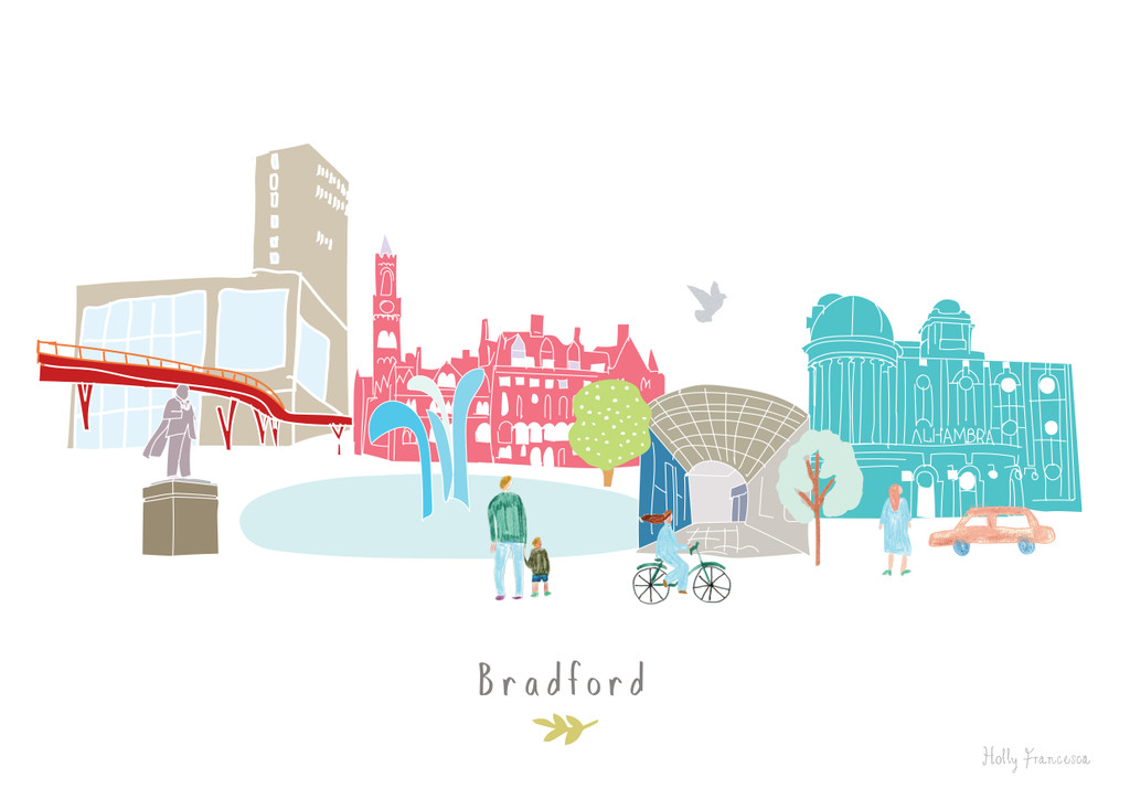 Bradford Skyline Cityscape Art Print