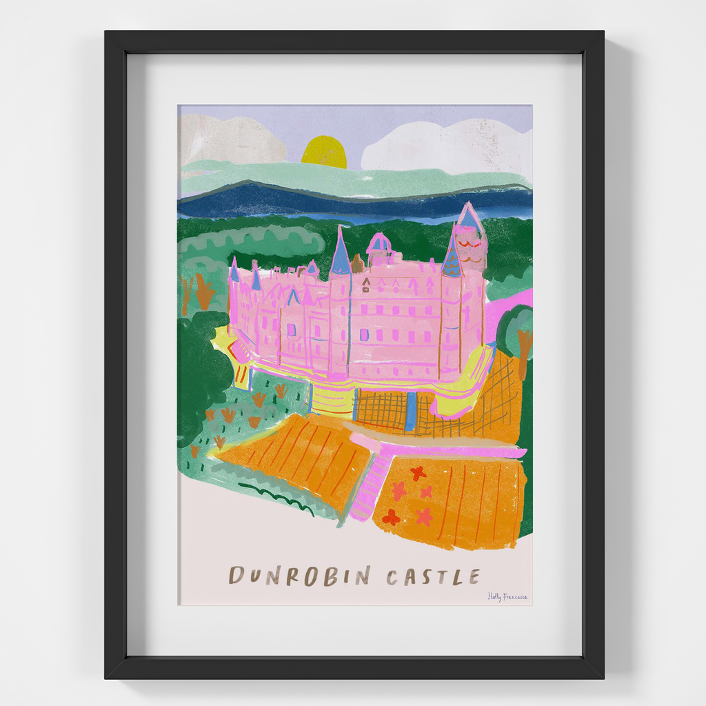 Dunrobin Castle Travel Poster Art Print created from an original painting framed