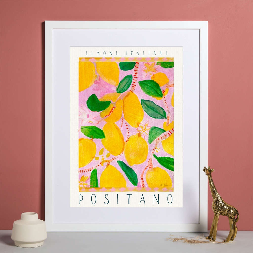 Italian Lemons Art Print - Watercolour Italy Food Poster