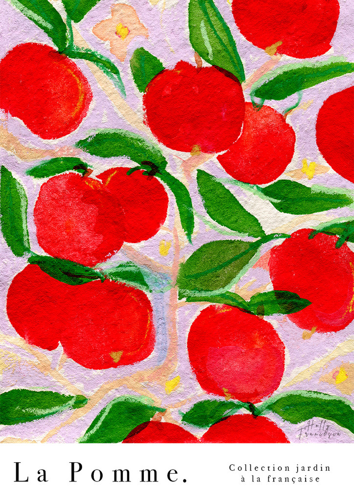 'La Pomme' Apple Art Print - Watercolour Poster