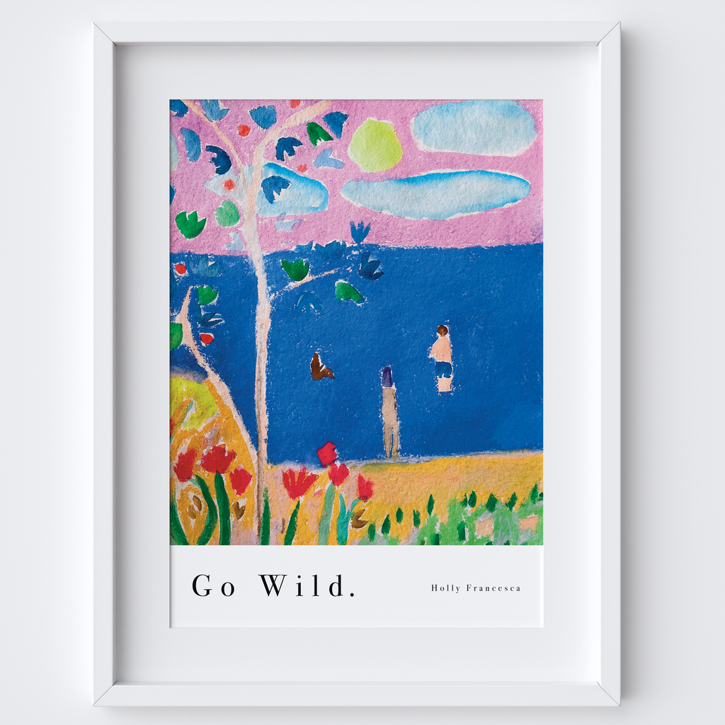 Go Wild Swimming Pastel Painting Art Print by Holly Francesca