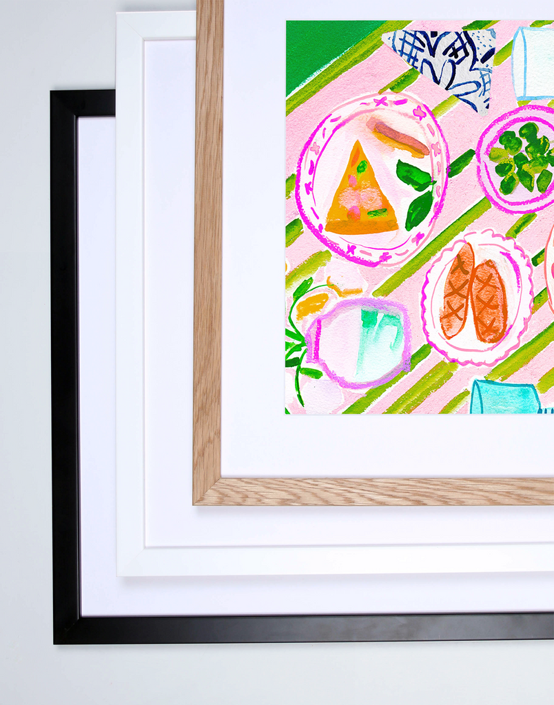 Pizza Night Art Print - Watercolour Pastel Poster by artist & illustrator Holly Francesca