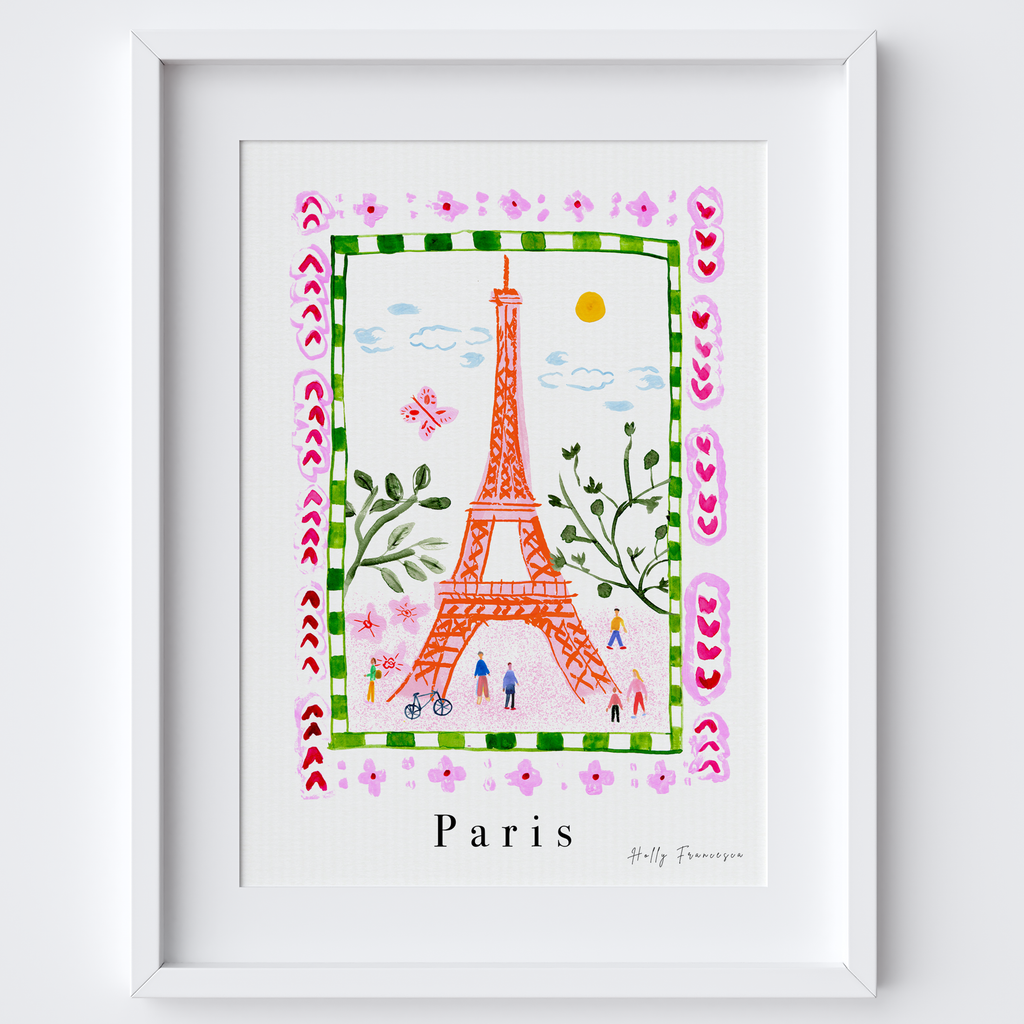 Eiffel Tower, Paris, France - French Landmark Travel Print by artist Holly Francesca