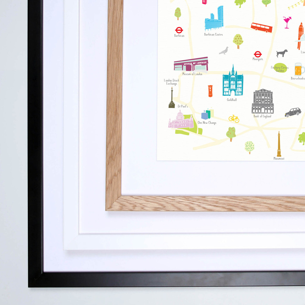 Illustrated hand drawn Map of East London art print by artist Holly Francesca.