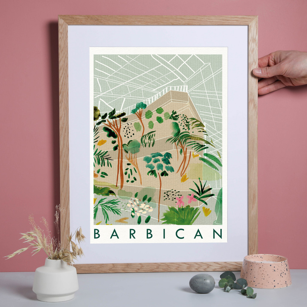 Barbican Centre Travel Poster Art Print created from an original painting framed