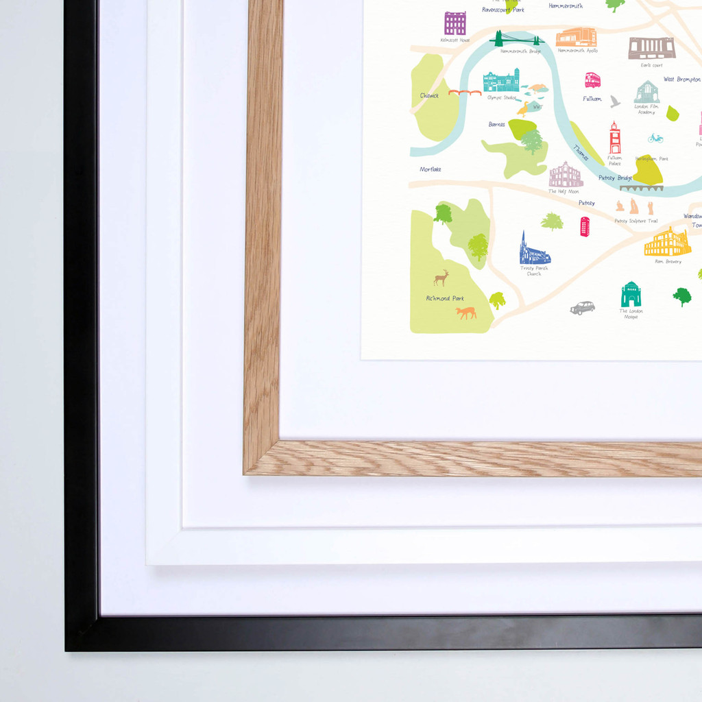 Illustrated hand drawn Map of Central South West London art print by artist Holly Francesca.