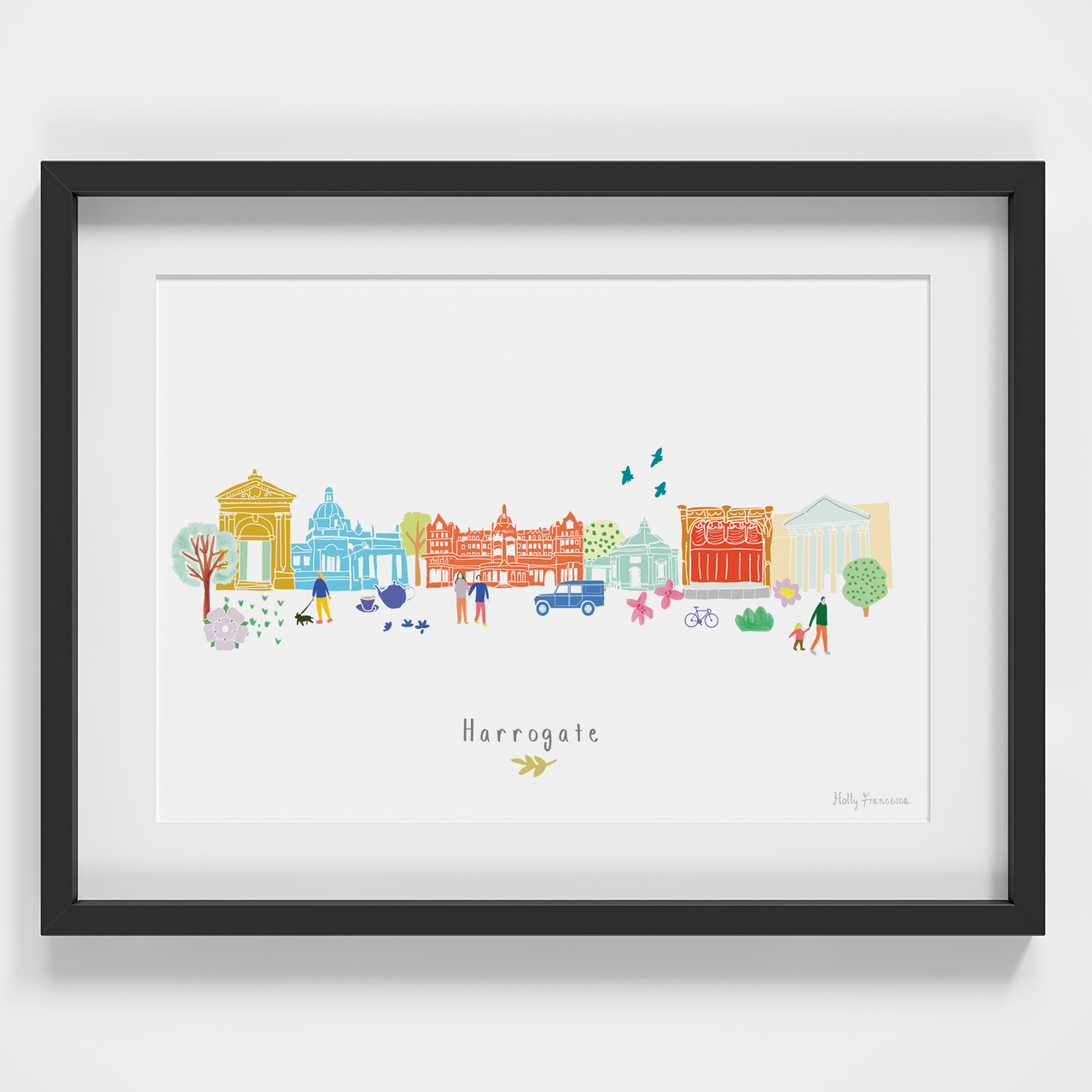 Illustrated Hand Drawn Harrogate Skyline Cityscape Art Print By Artist illustrated-hand-drawn-harrogate-skyline-cityscape-art-print-by-artist