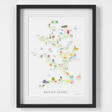 Map of Norfolk Broads National Park Art Print