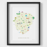 Map of Dartmoor National Park Art Print