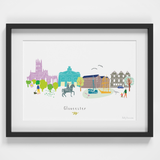 Gloucester Skyline Cityscape Art Print