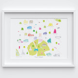 Illustrated hand drawn Map of Highgate art print by artist Holly Francesca.