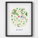 Map of Derby City Art Print by artist Holly Francesca