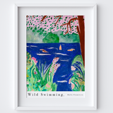 Wild Swimming Pastel Painting Art Print by Holly Francesca