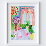 Seville Blooms - Painted Garden Scene Art Print by Holly Francesca