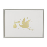 Hot foil stork new baby Greeting Card