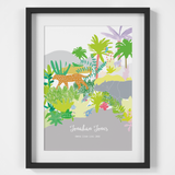 Personalised Jungle Animals Birth Print