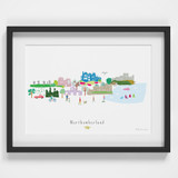 Northumberland County Skyline Landscape Art Framed Print by artist Holly Francesca