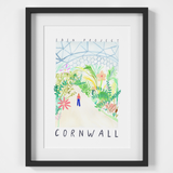 Eden Project, Cornwall Landmark Travel Print created from an original painting framed