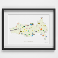 Map of the Brecon Beacons National Park Art Print