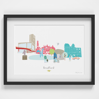 Bradford Skyline Cityscape Art Print