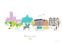 Gloucester Skyline Cityscape Art Print