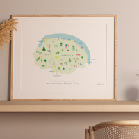 Peddars Way & the Norfolk Coast Path Route Map Art Print (Standard or Personalised)