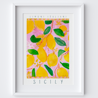 Italian Lemons Art Print - Watercolour Italy Food Poster