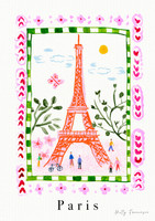 Eiffel Tower, Paris, France - French Landmark Travel Print by artist Holly Francesca