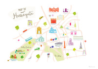 Map of Harrogate Art Print illustration by artist Holly Francesca