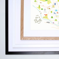 Map of Bath art print framed illustration by artist Holly Francesca