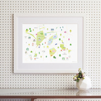 Illustrated hand drawn Finsbury Park & Stoke Newington map by UK artist Holly Francesca. All prints can come framed or unframed.
