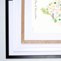 Illustrated hand drawn Map of Warwickshire art print by artist Holly Francesca. 