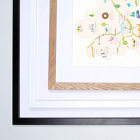 Illustrated hand drawn Map of Bedfordshire art print by artist Holly Francesca. 